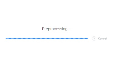 「Preprocessing…」画面