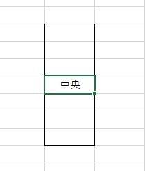 列の中央となるセルを指定し文字の入力を行う