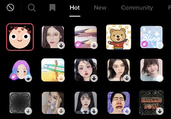 使いたいエフェクトをタップ