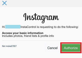 『Authorize』をタップ