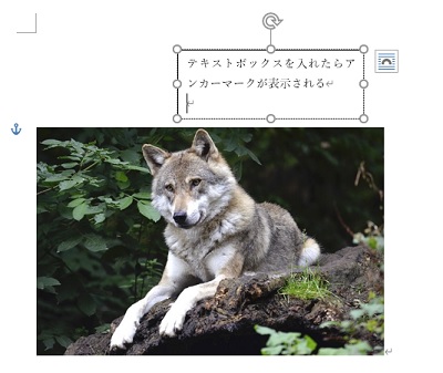 アンカーマークが表示されている