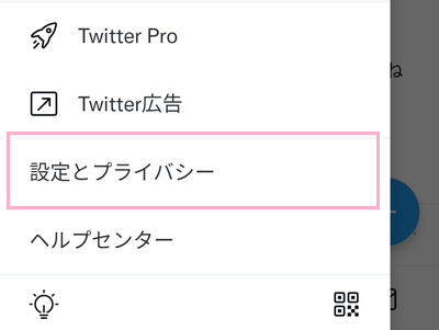 「設定とプライバシー」をタップ