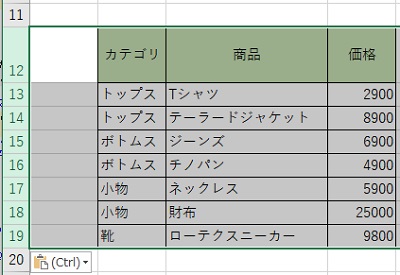 高さも含めて表をコピーできた