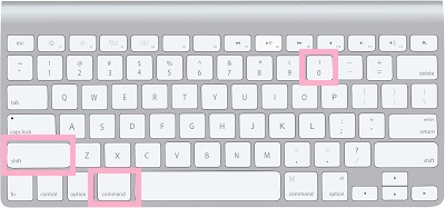 「commandキー+shiftキー+0キー」を同時押し