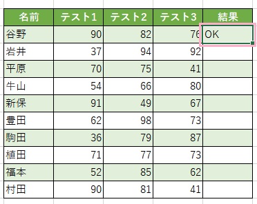 結果に「OK」が出力された