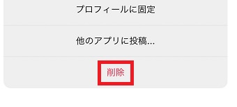 『削除』をタップ
