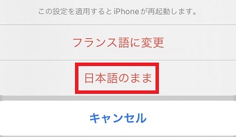 『日本語のまま』をタップ