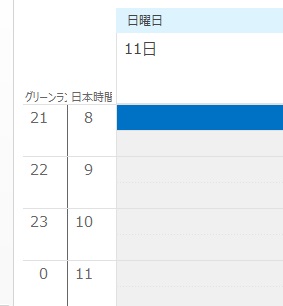 別のタイムゾーンも表示できた