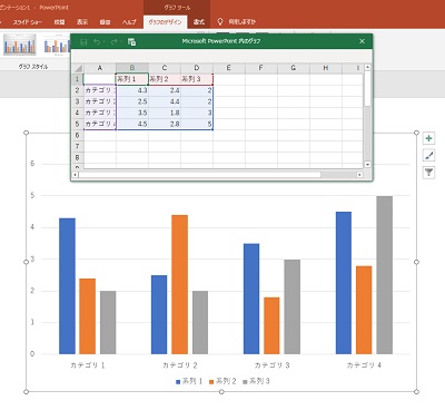 サンプルデータを元々Excelで作成したデータに置き換える