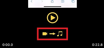 ビデオから音符のマークをタップ