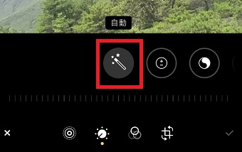 『自動』をタップ