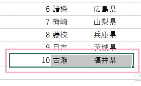 入れ替えたいセルの範囲を選択した状態で「Ctrlキー+Xキー」を同時押し