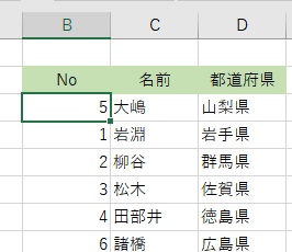 H型のマーカーがセルを入れ替えたい場所に表示されたらクリックから指を離す
