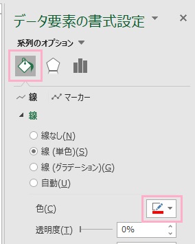 「塗りつぶしと線」→「色」を指定