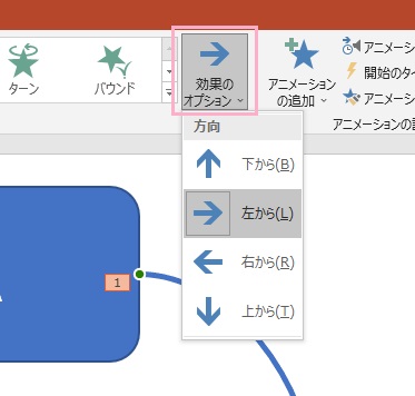 「効果のオプション」をクリック