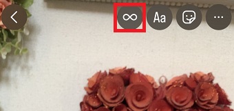 『∞』のマークをタップ