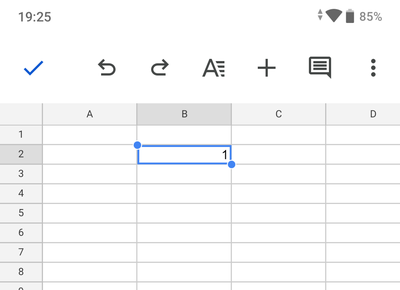 数値を入力したらタップして選択し、ドラッグで下方向に引っ張る
