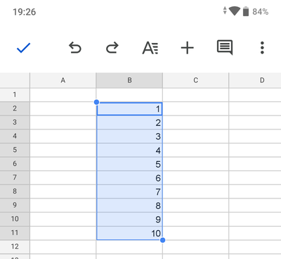 連番が入力できた