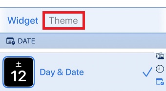 『Theme』をタップ