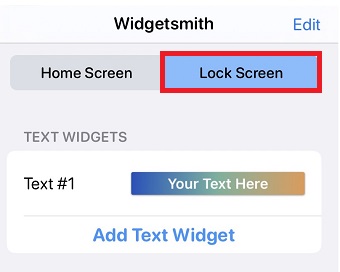 『Lock Screen』のタブをタップ