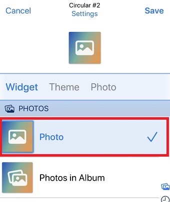 『Photo』をタップ