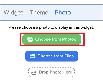 『Choose from Photos』をタップし
