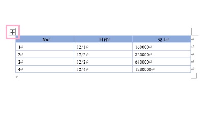 左上に表示される移動ハンドルをドラッグさせる