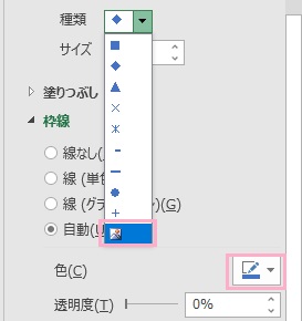 「種類」のプルダウンメニューから「画像」を選択することができる