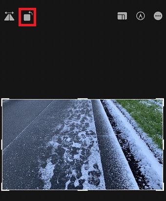 回転のマークをタップ