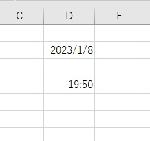 「Ctrlキー+;キー」で今日の日付を西暦・月・日で表示して入力が、「Ctrlキー+:キー」で時刻を表示できる
