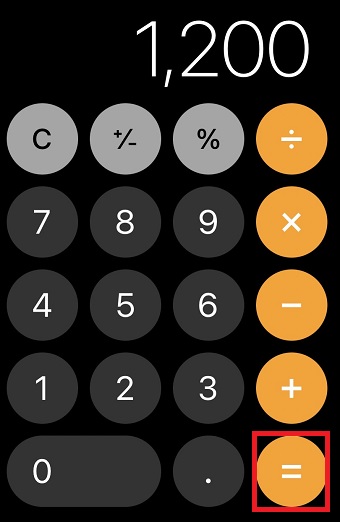 「=」をタップ