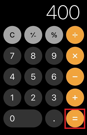 「=」をタップ