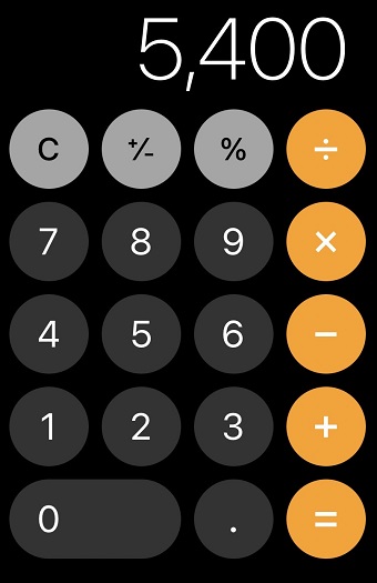 税込みの金額が表示された