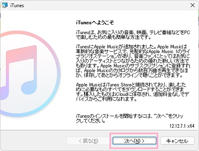 「次へ」をクリック