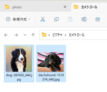 ファイルのコピーができた