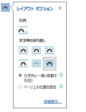 「レイアウトオプション」