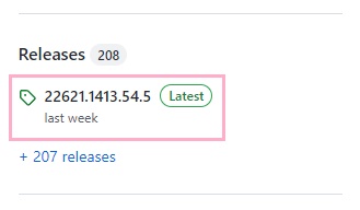 「Latest」と表示されているバージョンのリンクをクリック