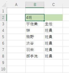 B2セルとC3セルの間に文字列を配置したい
