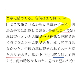 「描画ツール」で描かれた蛍光ペン