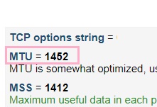 「MTU=」の箇所から数値を確認