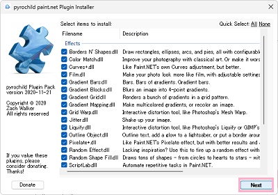 「Next」をクリック