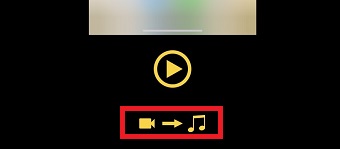 ビデオと音符のマークをタップ