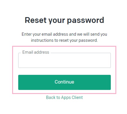 アカウントのメールアドレスを入力して「Continue」ボタンをクリック