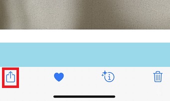 共有ボタンをタップ