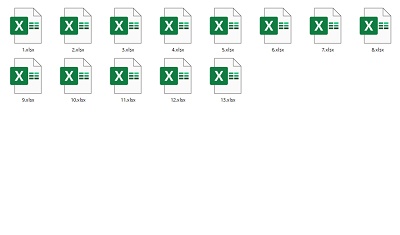 複数ファイルが並んでいる