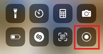 画面収録のマークをタップ