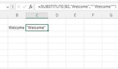 C2セルに「"Welcome"」と表示できた