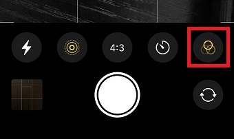 フィルターのマークをタップ