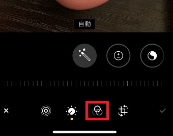 フィルターのマークをタップ