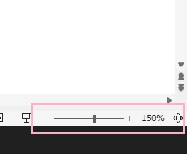「ズーム」のスライダーからスライドの拡大を行う